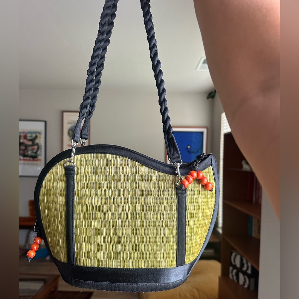 Stylish Yellow and Black Women's Handbag